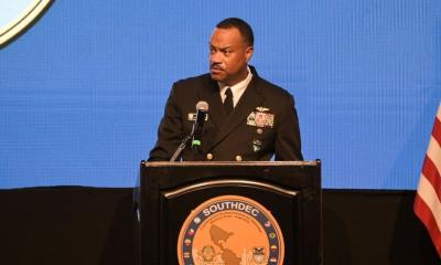 El almirante Alvin Holsey, participó este miércoles en la apertura de la SOUTHDEC 2025 en Buenos Aires / Foto: cortesía Luis Petri