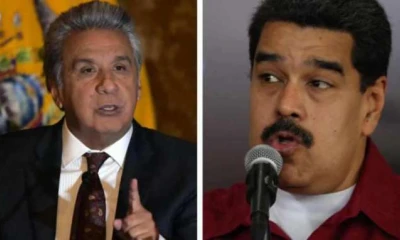 MANDATARIOS. Lenín Moreno y Nicolás Maduro, ahora distanciados. Foto: La Hora