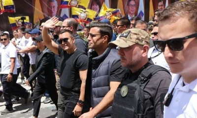 Daniel Noboa encabezó una marcha a la Corte Constitucional el 12 de agosto / Foto: cortesía