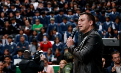 El presidente Daniel Noboa estuvo ayer en Cayambe / Foto: cortesía Presidencia