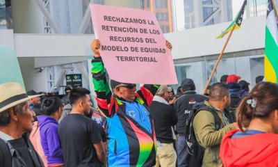 Ayer, habitantes de Orellana protestaron en la Plataforma Norte en Quito / Foto: cortesía 