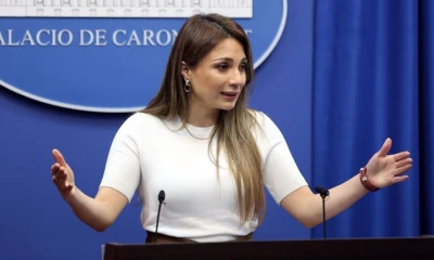 Carolina Jaramillo, vocera presidencial, dio declaraciones hoy en Carondelet / Foto: cortesía Presidencia