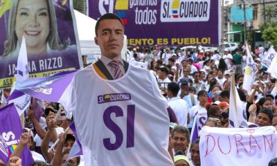 El partido oficialista ADN, cerró su campaña con dos actos principales en las ciudades de Guayaquil y Machala / Foto: EFE