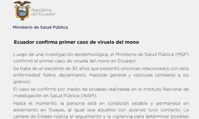 Ecuador confirma su primer caso de viruela del mono / Foto: EFE