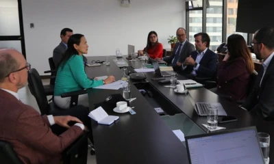 La ministra de Energía y Minas, Ines Manzanó, se reunió con el embajador de Canadá, Stephen Potter, y representantes de la Cámara de Minería del Ecuador / Foto: cortesía Ministerio de Energía y Minas