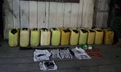 Militares localizaron los materiales en una vivienda abandonada. Foto: El Telégrafo