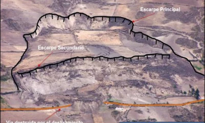 Foto: Deslizamiento Rotacional Sector Paccha Chimborazo Ecuador IIGE-2011