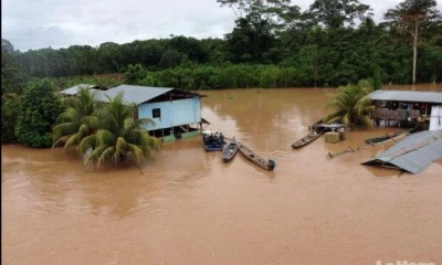  El desbordamiento de ríos, por las fuertes precipitaciones, han afectado a localidades de Morona. Foto: La Hora