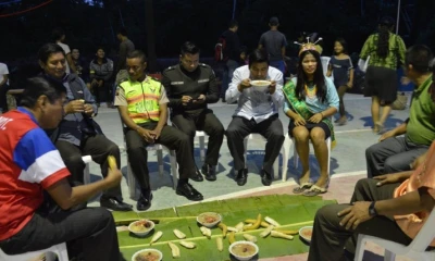Festejo. Las autoridades celebraron con comida típica de la Amazonía (Yadirea Illescas / Expreso) 