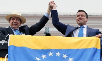 Daniel Noboa y Edmundo González Urrutia se reunieron ayer en Quito / Foto: cortesía Presidencia