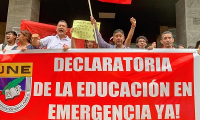 En las últimas semanas, la UNE en la provincia de Guayas, cuya capital es Guayaquil, ha denunciado que grupos criminales están amenazando con más frecuencia a los profesores y que les piden altas sumas de dinero por no hacerles daño./ Foto: cortesía EFE