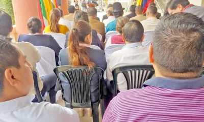 Foto: La Hora / Festejos. Autoridades presentes en hora cívica para honrar a la patrona de la provincia.