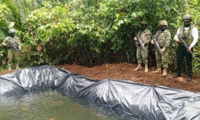 Los militares hallaron una piscina artesanal en Shushufindi / Foto: cortesía Fuerzas Armadas