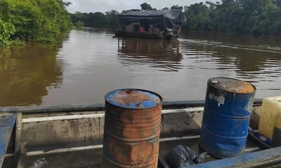 Se desmantelaron 14 unidades de producción minera ilegal en el río Cotuhé. / Foto: Ejército de Colombia