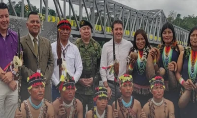 Ayer se inauguró la megaobra sobre el río Upano, en la provincia de Morona Santiago / Foto: cortesía MTOP