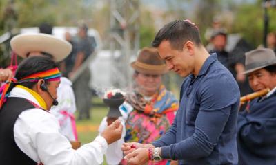 El acto se efectuó en el estadio San Miguel Bajo en Imbabura / Foto: cortesía Presidencia