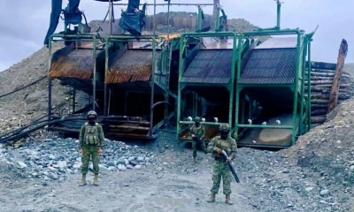 La presencia simultánea de minería legal e ilegal plantea desafíos en materia ambiental, de control territorial y seguridad / Foto: cortesía Ejército Ecuatoriano