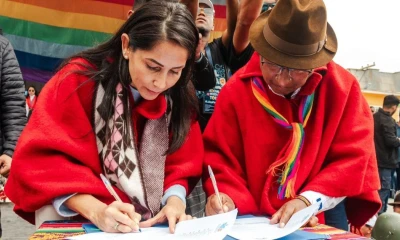 Luisa González y Pachakutik firmaron un acuerdo en las últimas elecciones / Foto: cortesía Revolución Ciudadana