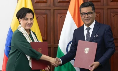 Gabriela Sommerfeld, se reunió con el ministro de Estado para Asuntos Exteriores y Textiles de la India, Shri Pabitra Margherita / Foto: cortesía Cancillería