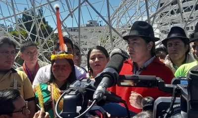 "La minería legal y la minería ilegal están destrozando nuestros territorios", dijo Leonidas Iza/ Foto: cortesía Frente Nacional Antiminero