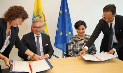 El acuerdo lo firmaron el comisario europeo de Interior y Migración, Magnus Brunner, y la ministra ecuatoriana de Relaciones Exteriores y Movilidad Humana, Gabriela Sommerfeld / Foto: cortesía Magnus Brunner