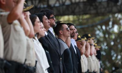 Daniel Noboa participó el 15 de enero en una ceremonia en la Policía Nacional / Foto: cortesía Presidencia