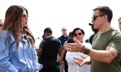Daniel Noboa y Kristi Noem recorrieron la Escuela Superior de Aviación ‘Cosme Rennella’ / Foto: cortesía Presidencia