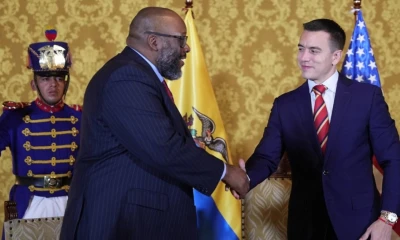 Arthur Brown presentó las cartas credenciales ante el presidente Daniel Noboa / Foto: cortesía Embajada de Estados Unidos 