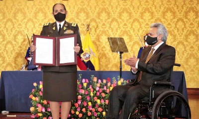 La generala Varela dirigirá la Policía de Ecuador en el último tramo del mandato de Lenín Moreno / Foto: Cortesía de la Presidencia