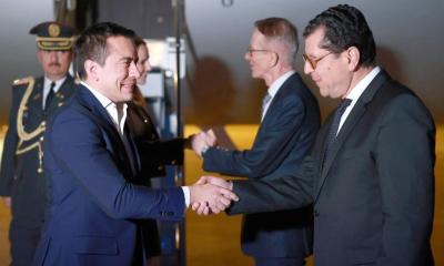Noboa fue recibido por el embajador de Francia en Ecuador, Phillippe Létrilliart / Foto: cortesía Presidencia