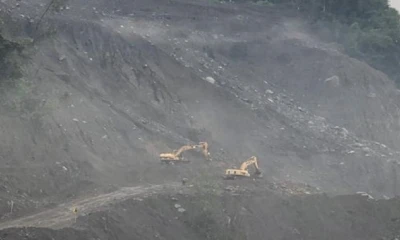 Los trabajos continúan para habilitar la vía de 2,2 km en el sector de El Reventador / Foto: cortesía MTOP