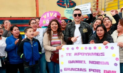 El presidente Daniel Noboa estuvo en coliseo de la Escuela Simón Bolívar de Latacunga / Foto: cortesía Presidencia
