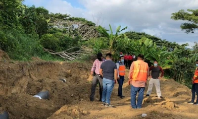 Técnicos del IIGE realizan estudios en zonas de hundimiento en cantón Esmeraldas / Foto cortesía IIGE 