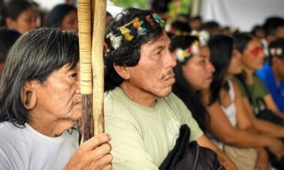 Los representantes de la organización explicaron que la propuesta fue elaborada con el propósito de fortalecer la educación propia del pueblo waorani / Foto: cortesía NAWE