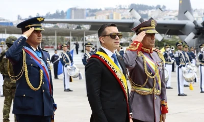 El presidente Daniel Noboa participó en la ceremonia por los 105 años de la Aviación Nacional / cortesía Presidencia