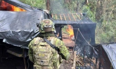 La destrucción de los campamentos afecta en unos dos millones de dólares a las estructuras delictivas / Foto: cortesía Ministerio de Defensa