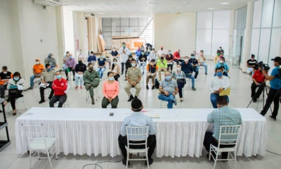  El 13 de mayo de 2020 se reunió el COE cantonal de Lago Agrio bajo las normas de distanciamiento social. - Foto: Cortesía Municipio de Lago Agrio