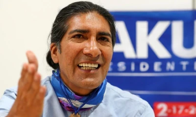 Yaku Pérez presentó ayer la denuncia en la Fiscalía General / Foto: cortesía