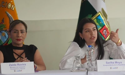 La vicepresidenta encargada, Sariha Moya, estuvo presente en Zamora Chinchipe / Foto: cortesía MIES