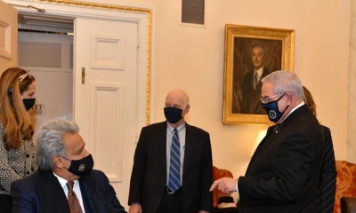 Lenín Moreno se reúne con el presidente del comité de Exteriores del Senado de EE.UU. / foto cortesía Presidencia de Ecuador