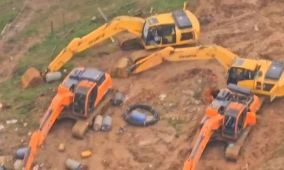 6 campamentos mineros clandestinos fueron destruidos / Foto: cortesía Ejército Ecuatoriano