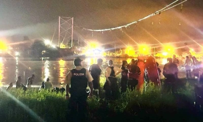 El puente Gonzalo Icaza Cornejo se derrumbó por razones todavía desconocidas / Foto: cortesía Policía 