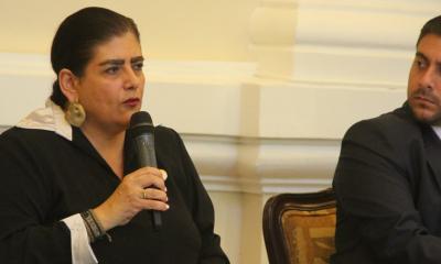 Mónica Palencia, ministra del Interior, hizo el anuncio en Guayaquil./ Foto: cortesía Ministerio del Interio