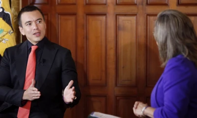 Daniel Noboa fue entrevistado por Luisa Delgadillo de RTS / Foto: cortesía de la Presidencia 