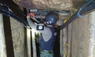 En el sitio había una boca de mina, un compresor de aire, un generador, dos tanques con 250 galones de combustible y explosivos / Foto: cortesía Fuerzas Armadas del Ecuador