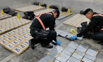 La droga fue descubierta en un contenedor en el puerto Quetzal del departamento (provincia) de Escuintla / Foto: cortesía Policia Nacional de Guatemala