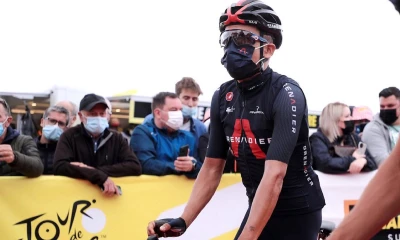 Richard Carapaz va tercero en el Tour de Francia / foto cortesía Richard Carapaz