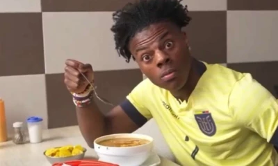 El influencer IShowSpeed probó el encebollado durante su visita a Quito en enero / Foto: cortesía 