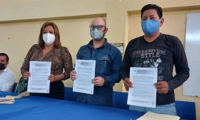 Petroecuador y representantes de la comuna El Edén suscribieron convenio / Foto: Petroecuador 