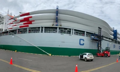 14 aerogeneradores llegaron para el parque eólico Huascachaca / Foto: cortesía Ministerio de Energía